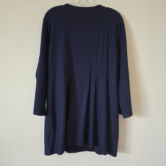 Eileen Fisher Stretch 3 Button Knit Jacket in Blue  Womens Size PL - Picture 3 of 7